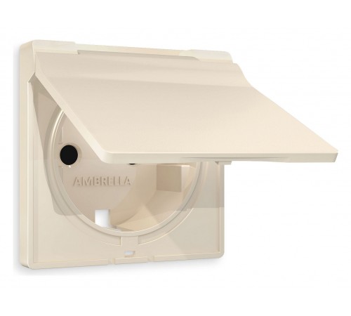Накладка для розетки влагозащищенной с заземлением и со шторками с крышкой Ambrella Volt AP3280 Quant