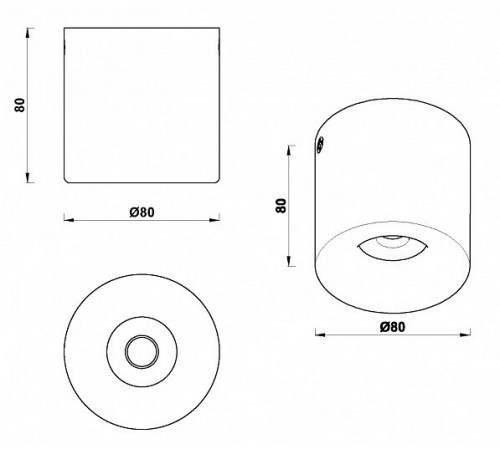 Накладной светильник iLedex 108-7W-D80-4000K-24DG-BK Metrica