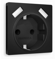 Накладка для розетки с заземлением и со шторками и 2хUSB type A Ambrella Volt AP8090 Quant