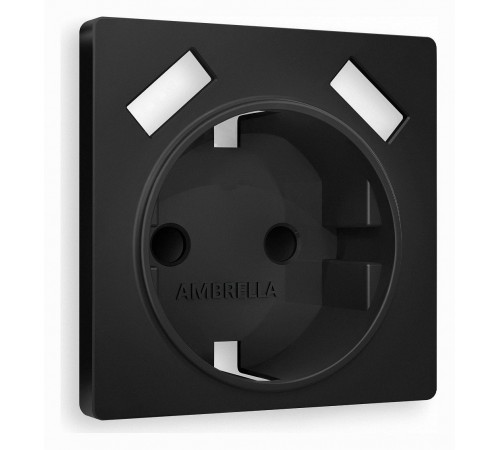 Накладка для розетки с заземлением и со шторками и 2хUSB type A Ambrella Volt AP8090 Quant