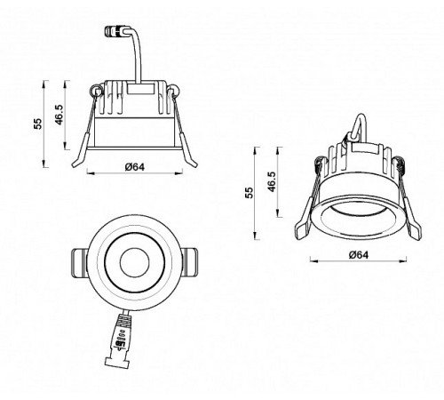 Встраиваемый светильник iLedex 107-7W-D64-3000K-24DG-WH Mars