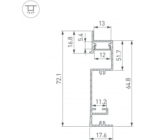 Профиль для плинтусов Arlight 043592 ARH-PLINTUS