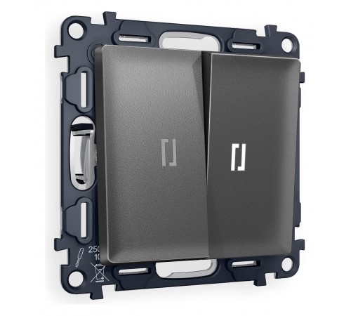 Выключатель двухклавишный с подсветкой без рамки Ambrella Volt MA654015 Quant