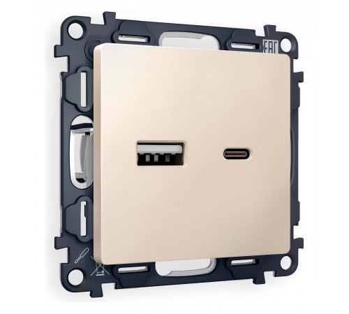 Розетка 2хUSB type A и C без рамки Ambrella Volt MA331010 Quant