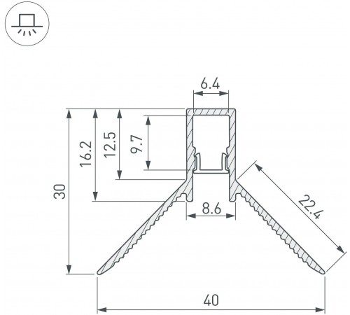 Профиль встраиваемый угловой внутренний Arlight 043161 ARH-DECORE