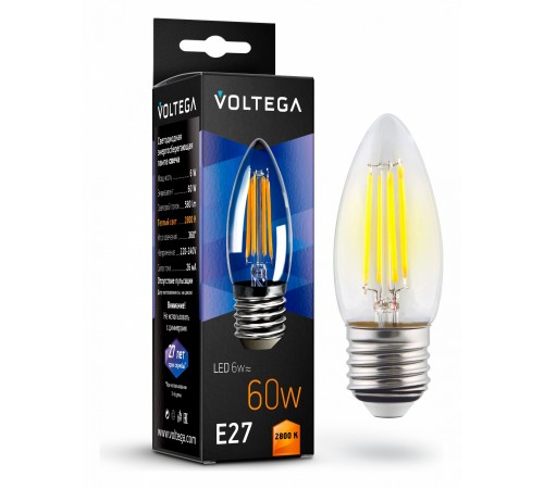 Лампа светодиодная Voltega 7046 Candle E27 6W