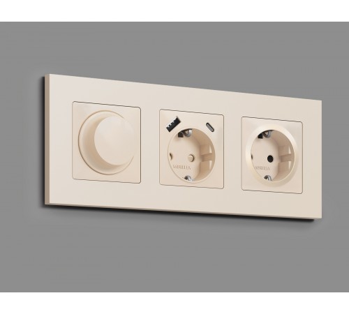 Накладка для розетки с заземлением и со шторками Ambrella Volt AP3270 Quant