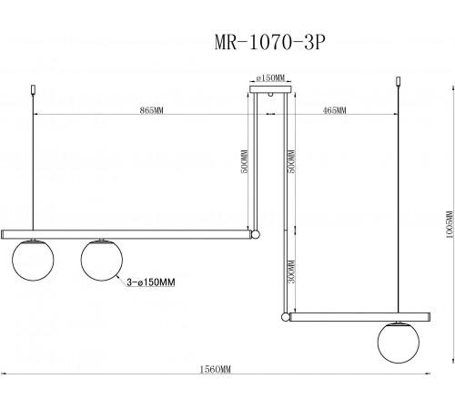Светильник на штанге MyFar MR1070-3P Jenifer