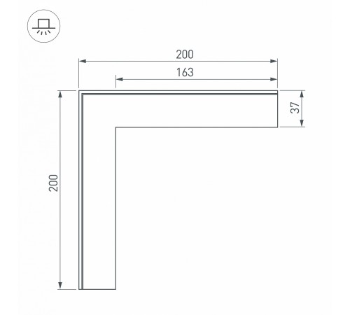 Соединитель угловой L-образный накладной Arlight 030105 S-LUX