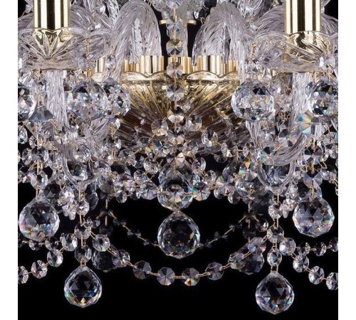 Подвесная люстра Bohemia Ivele Crystal 1411/10+5/240/G/Balls 1411