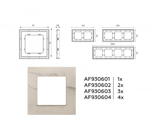 Рамка на 1 пост Ambrella Volt AF930601 Grand