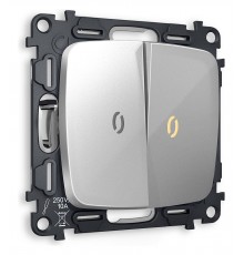 Выключатель двухклавишный с подсветкой без рамки Ambrella Volt MO404010 Quant