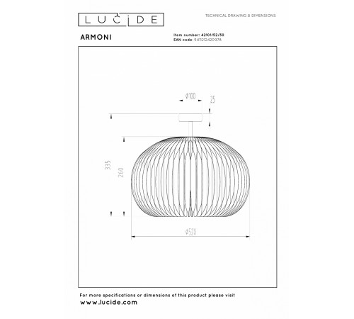 Светильник на штанге Lucide 42101/52/30 Armoni