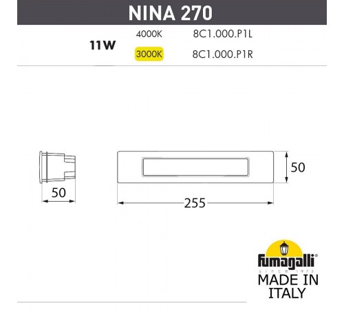 Встраиваемый светильник Fumagalli 8C1.000.000.WYP1L Nina