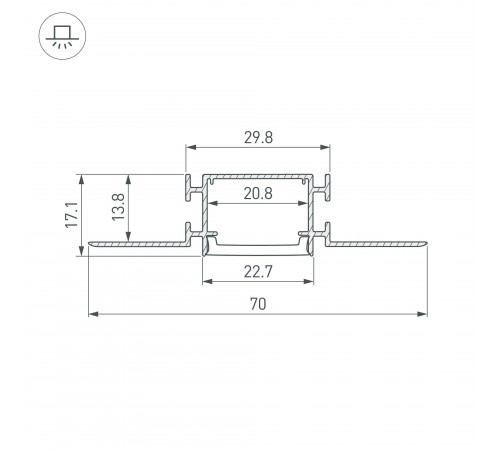 Профиль встраиваемый гибкий Arlight 040331(1) FANTOM-BENT