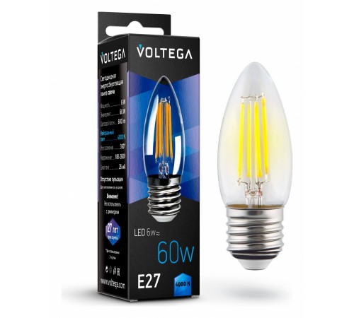 Лампа светодиодная Voltega 7029 Candle E27 6W