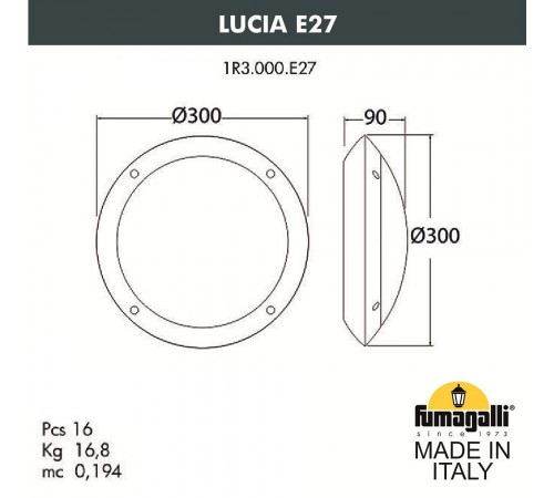 Накладной светильник Fumagalli 1R3.000.000.AYE27OR1 Lucia