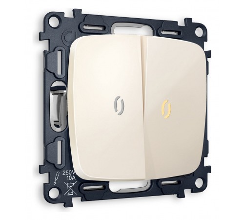 Выключатель проходной двухклавишный с подсветкой без рамки Ambrella Volt MO304030 Quant