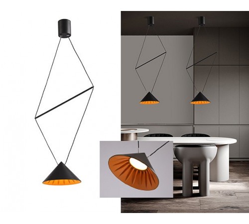 Подвесной светильник Italline IT03-1430 black/orange IT03-1429