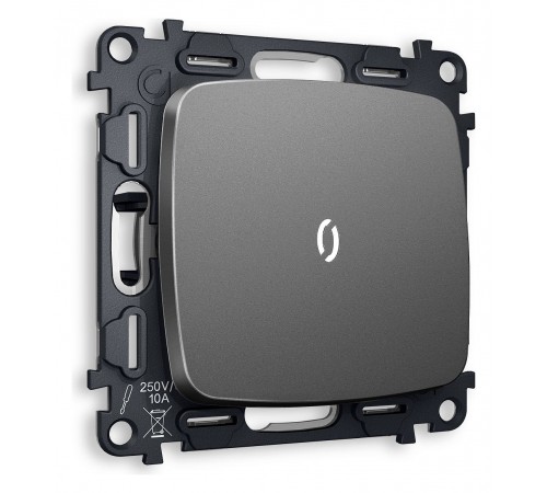 Выключатель одноклавишный с подсветкой без рамки Ambrella Volt MO652015 Quant