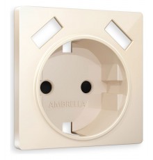 Накладка для розетки с заземлением и со шторками и 2хUSB type A Ambrella Volt AP3090 Quant