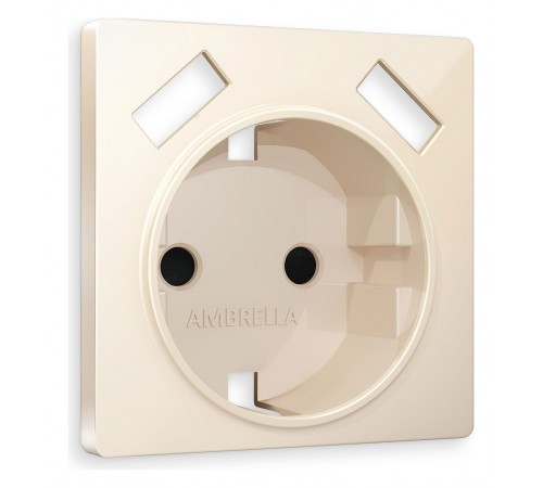 Накладка для розетки с заземлением и со шторками и 2хUSB type A Ambrella Volt AP3090 Quant