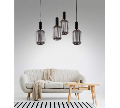 Подвесной светильник LUMINA DECO LDP 1218-1 GY+BK Rico