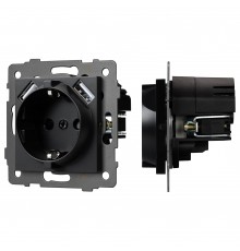 Розетка с заземлением и 2хUSB type A, без рамки Arlight 49819 SCT