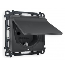 Розетка с заземлением и со шторкой, без рамки с крышкой Ambrella Volt MA908010 Quant