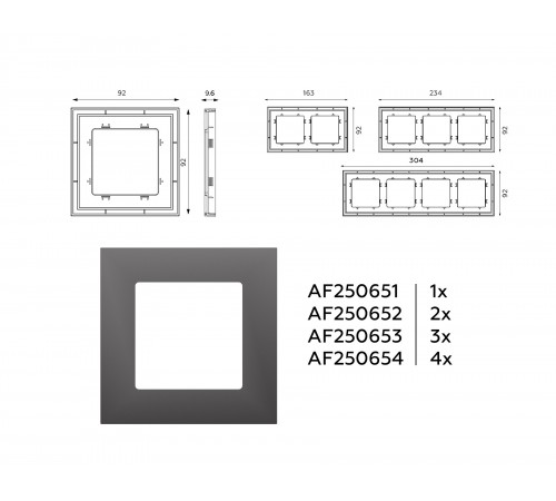 Рамка на 4 поста Ambrella Volt AF250654 Qubi