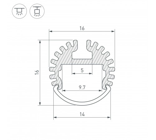 Профиль универсальный Arlight 039217 ARH-ROUND