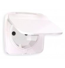 Накладка для розетки влагозащищенной с заземлением и со шторками с крышкой Ambrella Volt OP2080 Quant