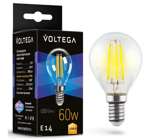 Лампа светодиодная Voltega 7212 Globe 6W