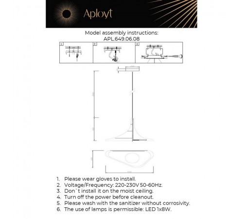 Подвесной светильник Aployt APL.649.06.08 Silvi
