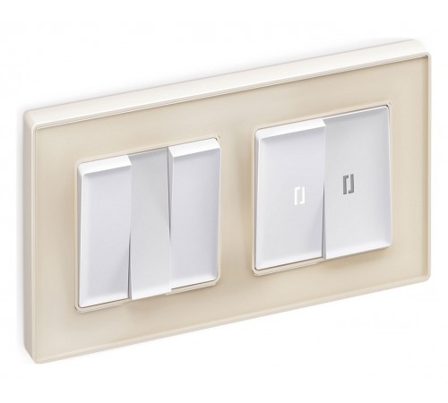 Выключатель двухклавишный с подсветкой без рамки Ambrella Volt MA124015 Quant