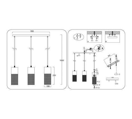 Подвесной светильник Ambrella Light TR8501 TR