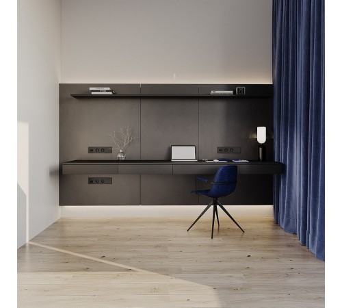 Розетка с заземлением и со шторкой, без рамки Voltum VLS040208 S70