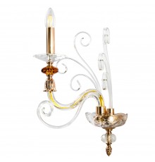 Бра Crystal Lux CATARINA AP1 V2 GOLD/TRANSPARENT-COGNAC