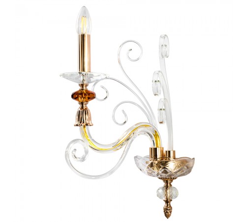 Бра Crystal Lux CATARINA AP1 V2 GOLD/TRANSPARENT-COGNAC