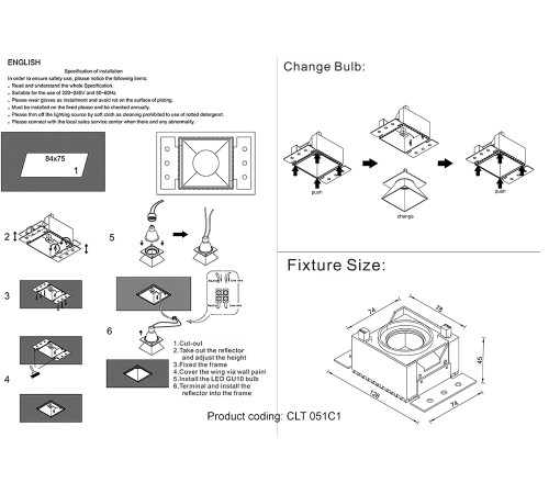 Светильник встраиваемый Crystal Lux CLT 051C1 WH-WH