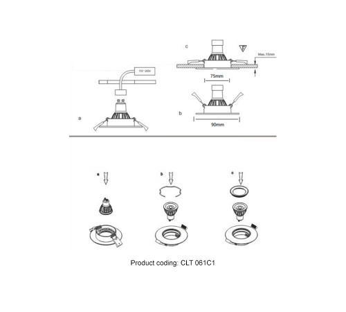 Светильник встраиваемый Crystal Lux CLT 061C1 GO
