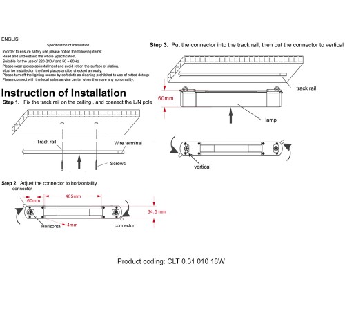 Светильник однофазный Crystal Lux CLT 0.31 010 18W WH M4000K