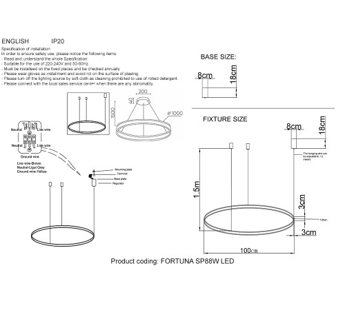 Люстра Crystal Lux FORTUNA SP88W LED GOLD