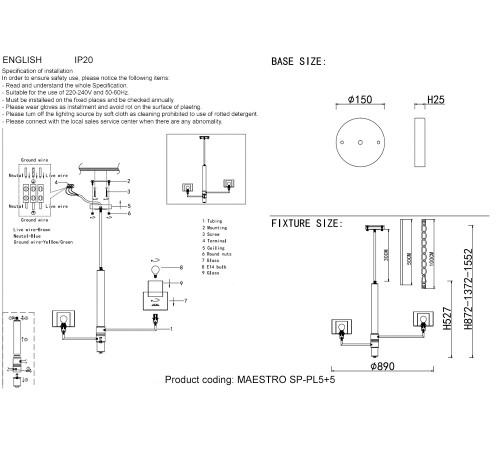 Люстры Crystal Lux MAESTRO SP-PL5+5 GOLD