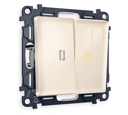 Выключатель двухклавишный с подсветкой без рамки Ambrella Volt MA304010 Quant