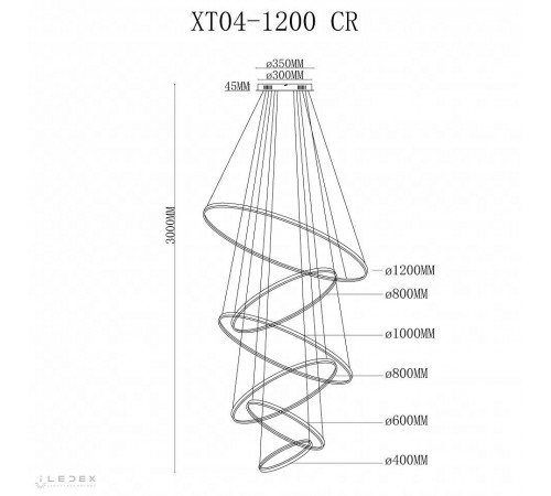 Подвесной светильник iLedex XT04-D1200 CR Axis