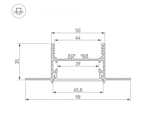 Соединитель угловой L-образный накладной Arlight 030105 S-LUX
