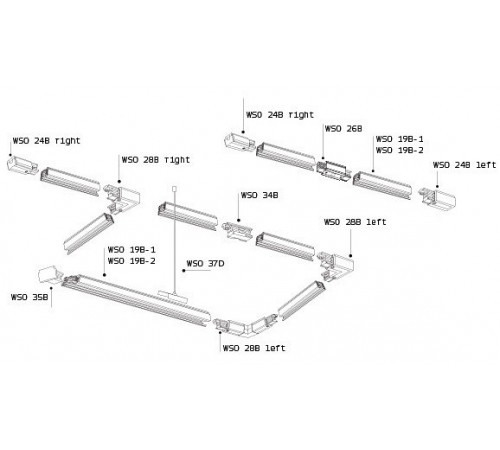 Подвес для трека Italline WSO 37D black WSO