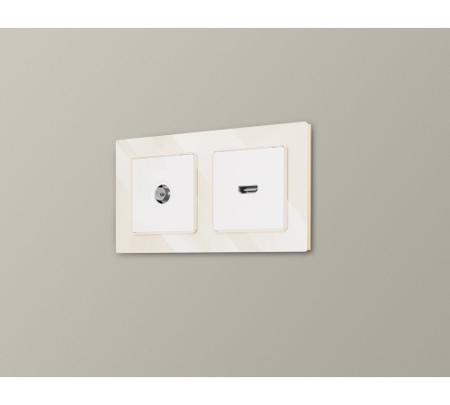 Рамка на 2 поста Ambrella Volt AF330302 Platos Стекло органическое