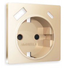 Накладка для розетки с заземлением и со шторками и 2хUSB type A и C Ambrella Volt AP6100 Quant